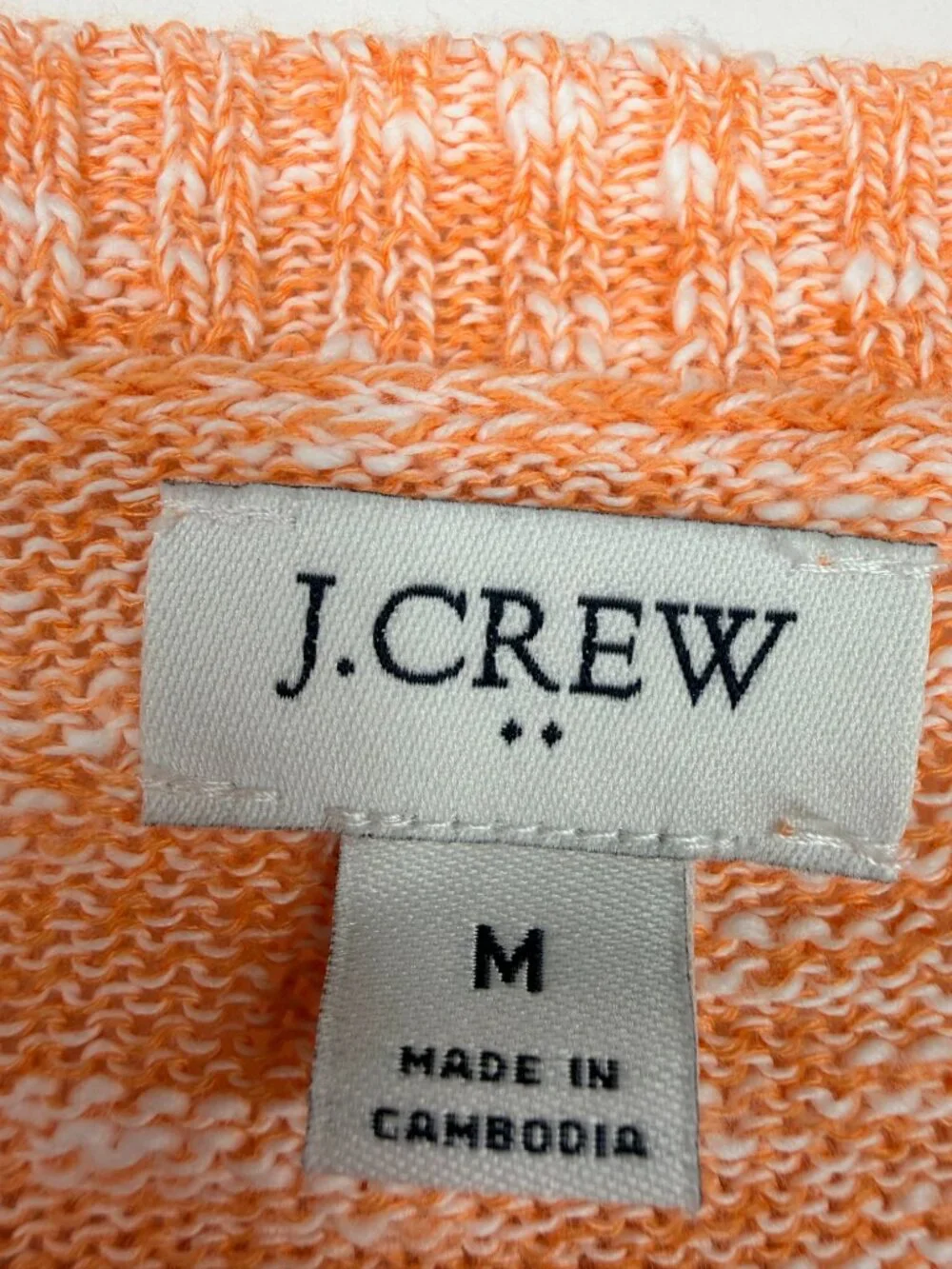 J. Crew Crew Neck Beach Sweater Orange Sherbet Medium #A2846